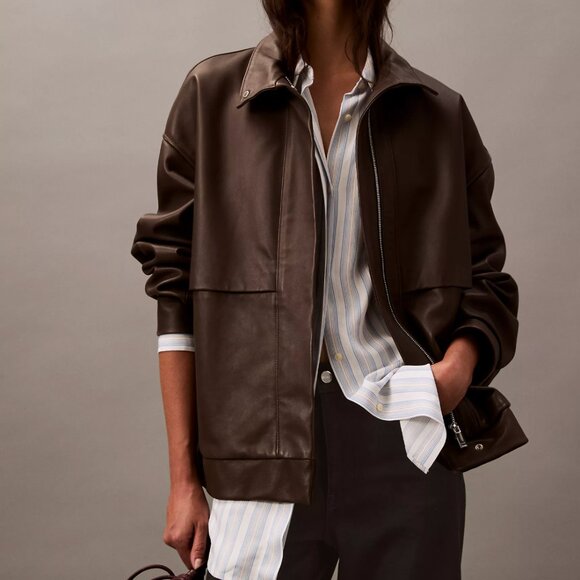 Calvin Klein Relaxed Viscose Button Down Shirt striped (NWT) - Picture 6 of 6